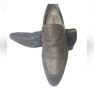Just Cavalli Loafers Shoes Men's Size 10 EU 43 Brown Suede Snakeskin Embossed  